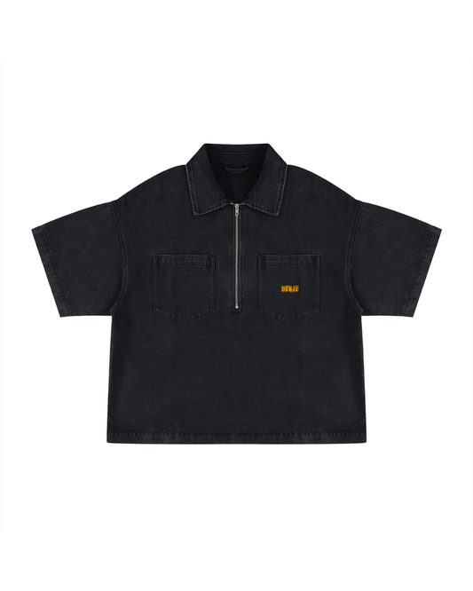 RAD | Vintage Wash Quarter-Zip Denim Shirt