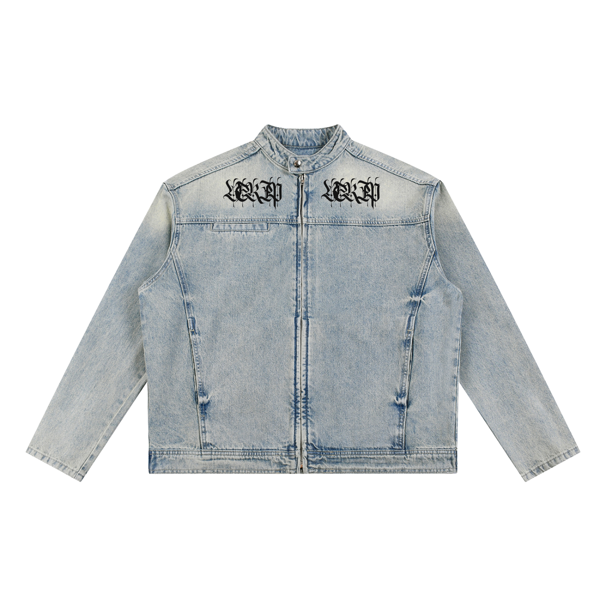 Vintage Wash Zip Denim Jacket