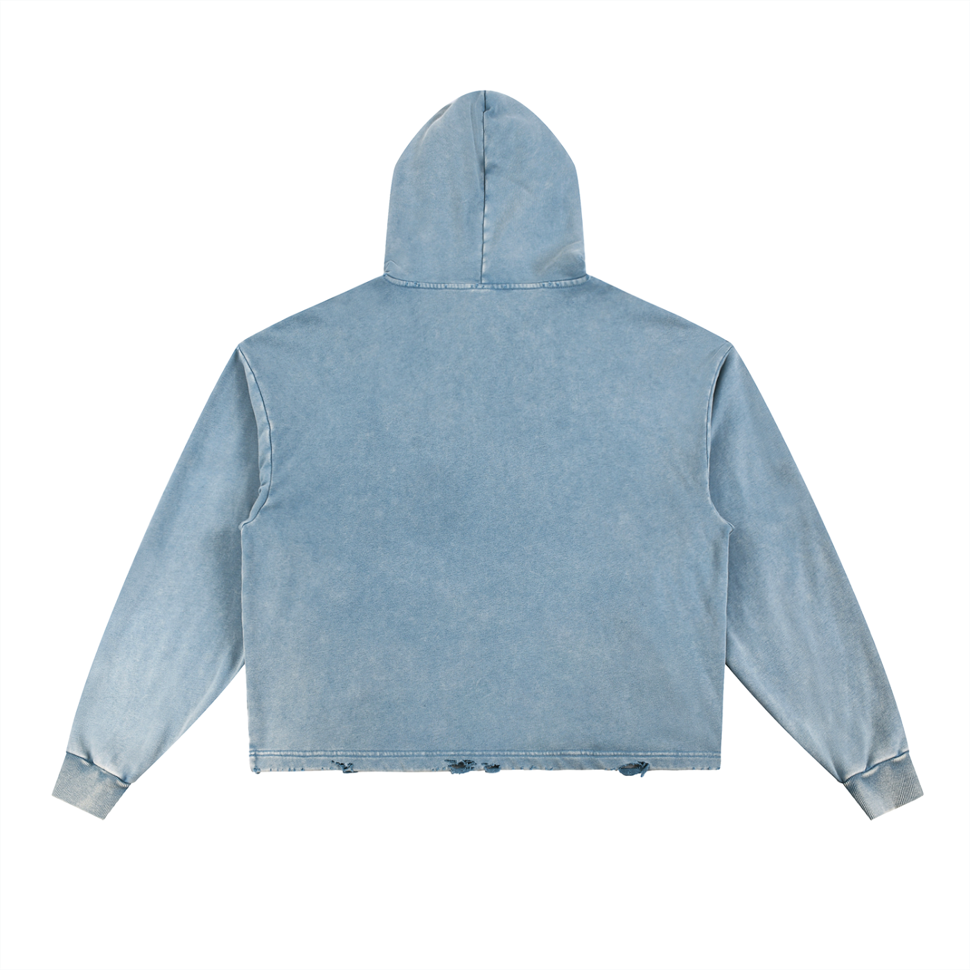 WVVES - Vintage Washed Frayed-Hem Hoodie