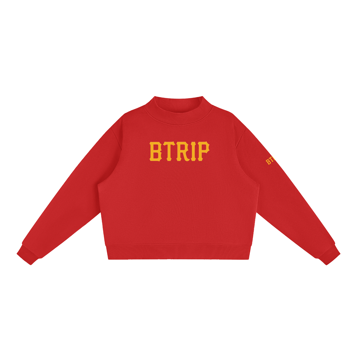 PIRVTES | Women's Gold Emblem Mock-Neck Sweatshirt