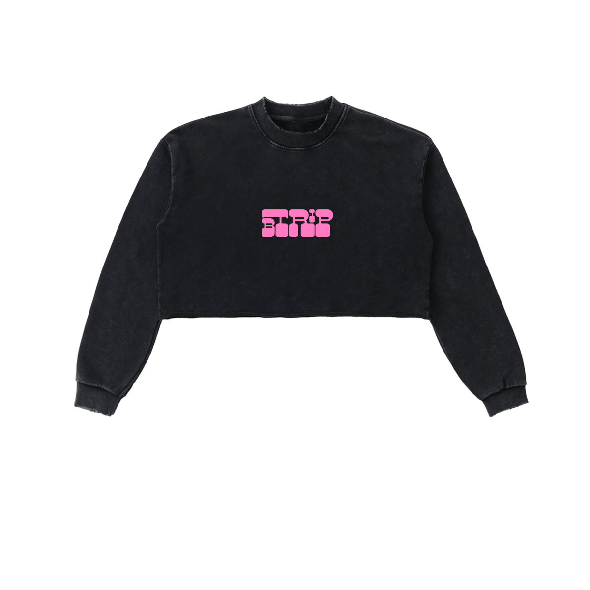 BTRIP PNK | The Snow Washed Raw Edge Cropped Sweatshirt