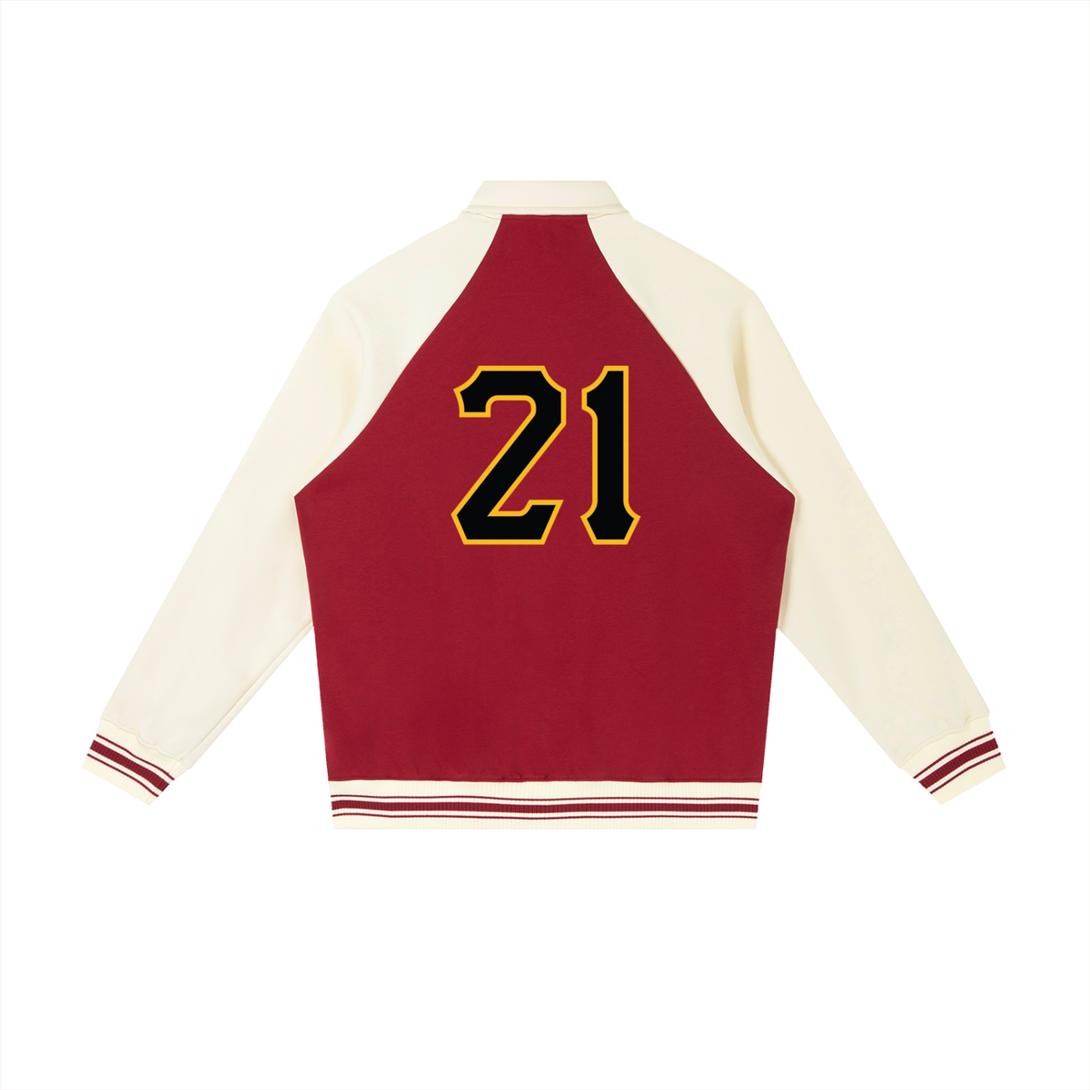 PIRVTES - Contrast Raglan Sleeve Baseball Jacket
