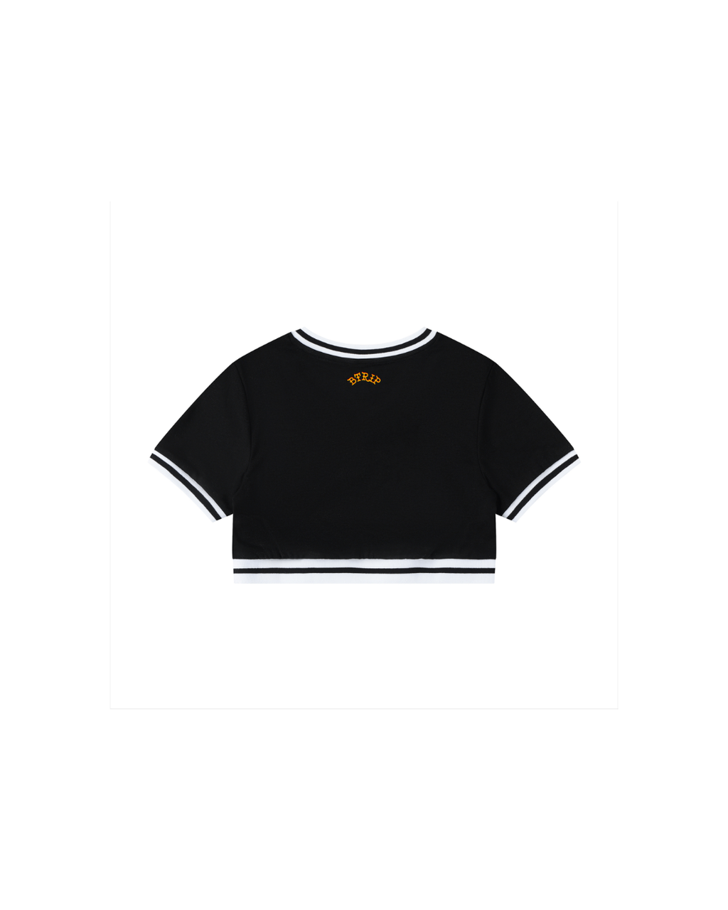 GUVYNVBO Color Block V-Neck Crop Tee