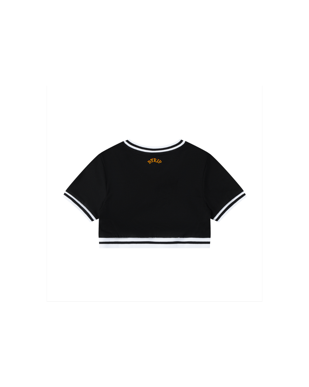GUVYNVBO Color Block V-Neck Crop Tee
