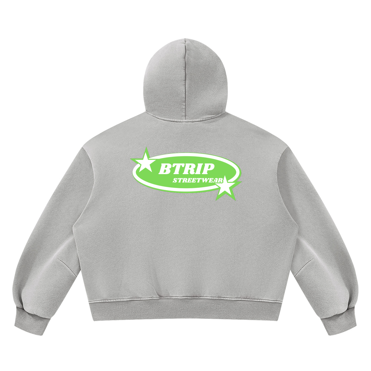 BTRIP STREETWEAR | The Green Logo Vintage Wash Boxy Hoodie