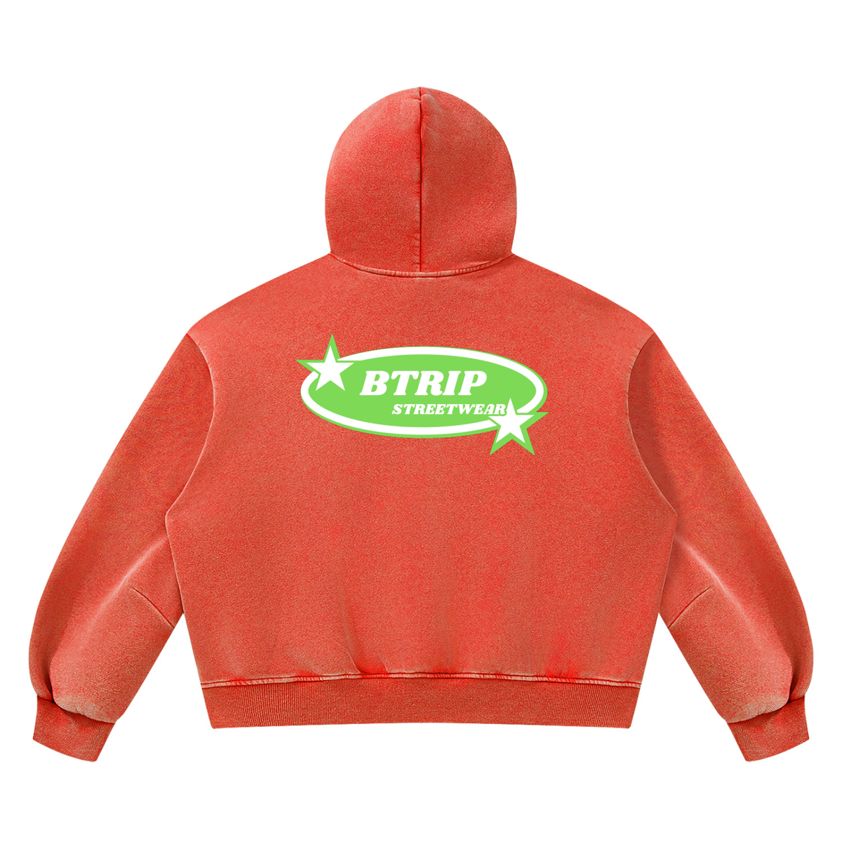 BTRIP STREETWEAR | The Green Logo Vintage Wash Boxy Hoodie
