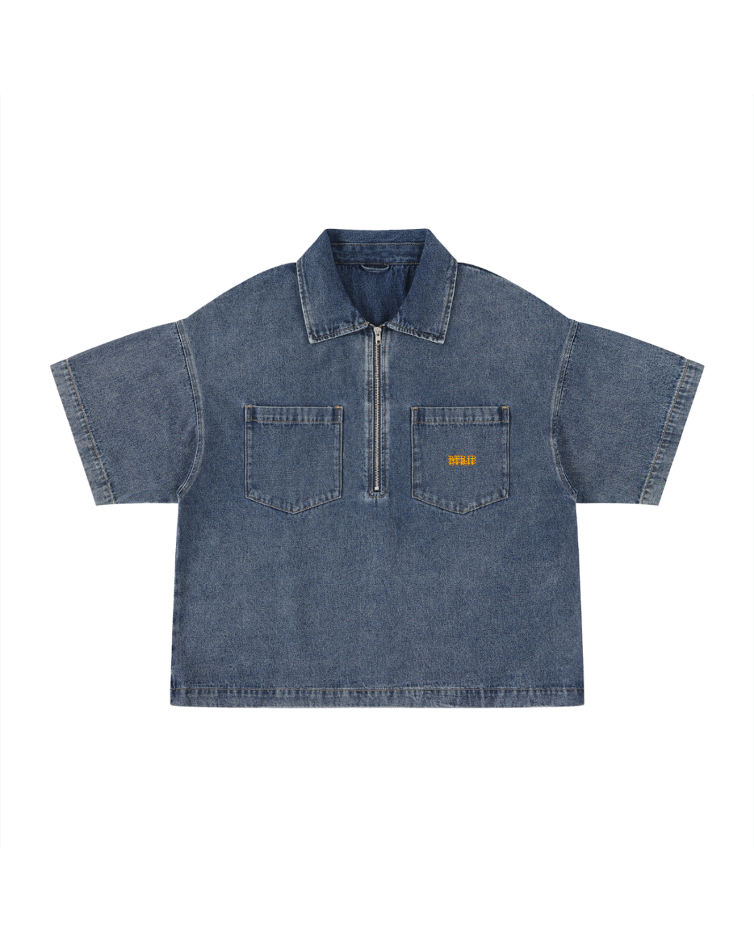 RAD | Vintage Wash Quarter-Zip Denim Shirt