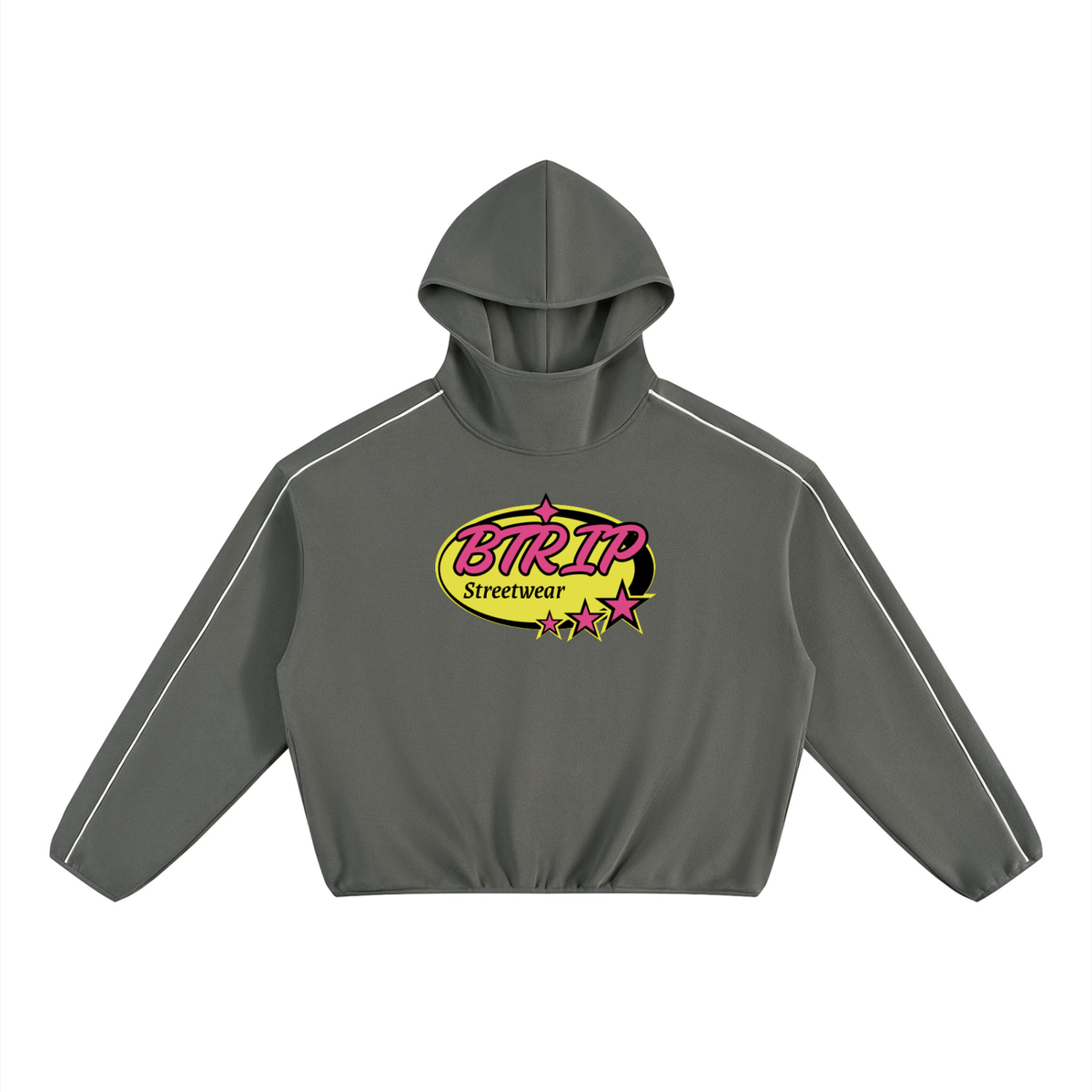 BTRIP STREETWEAR | The Boxy Piping Fleece Hoodie