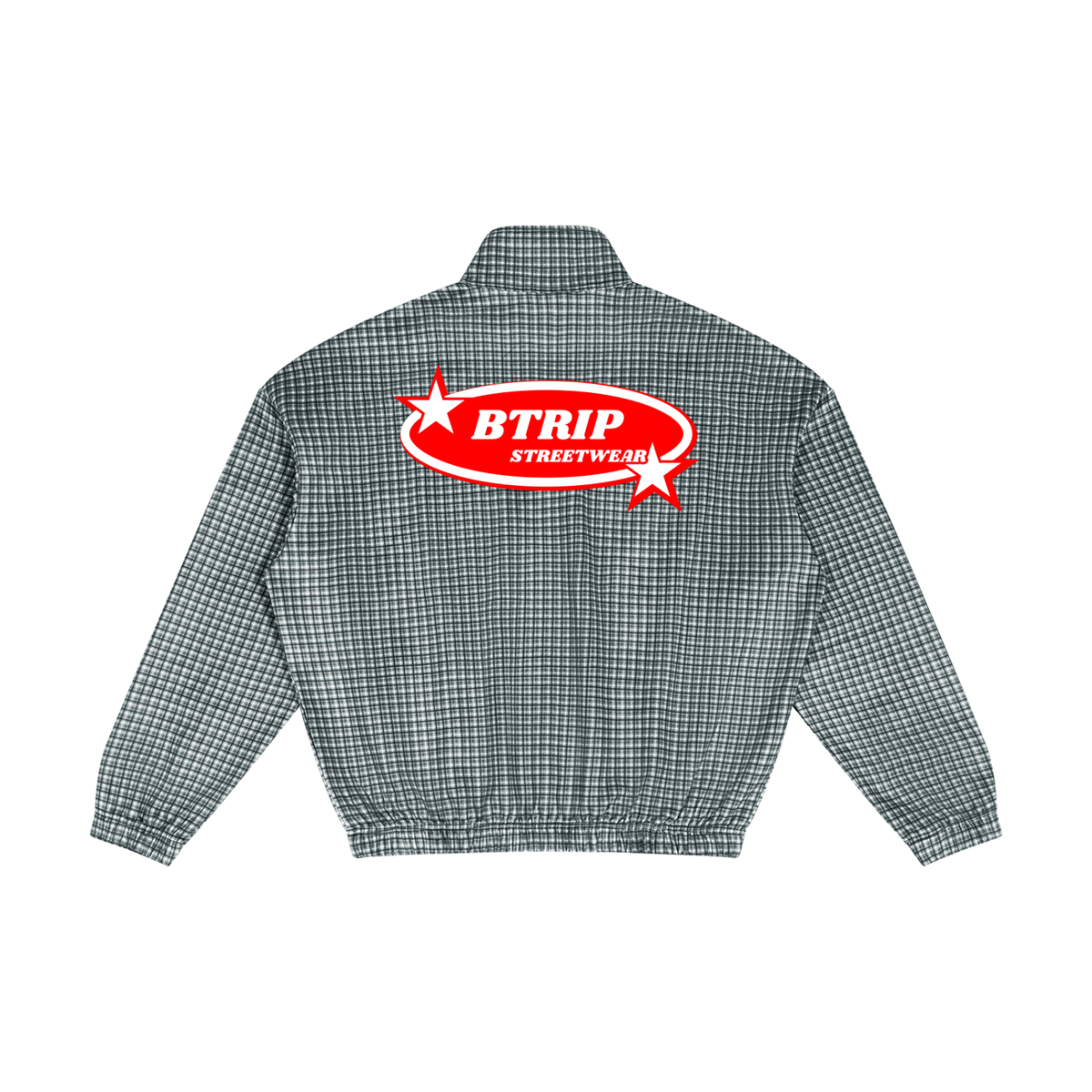 BTRIP STREETWEAR | The Plaid Quarter-Zip Oversized Sweatshirt