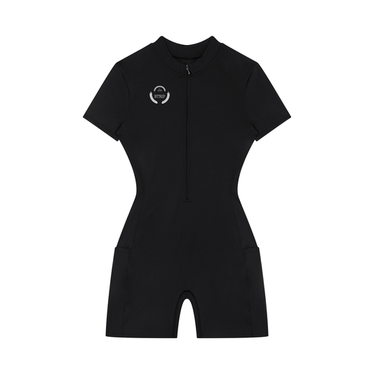 CHAMPIONS & ATHLETES | Women's Quarter-Zip Short Sleeve Romper
