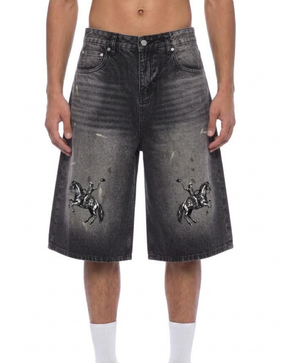 MVN DOWN | The Outlaw Denim Shorts — Washed, Wide & Ready to Ride