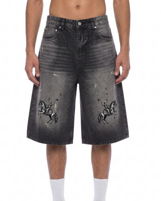 MVN DOWN | The Outlaw Denim Shorts — Washed, Wide & Ready to Ride