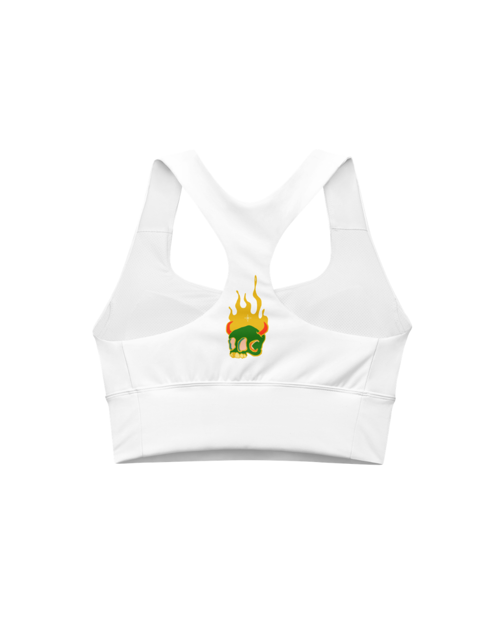 BTRIP Longline Skull Sports Bra — White