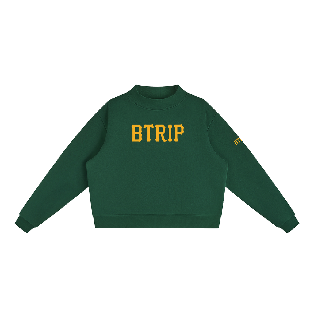 WHVT IF - Essential Fleece Mock-Neck Crew Sweatshirt