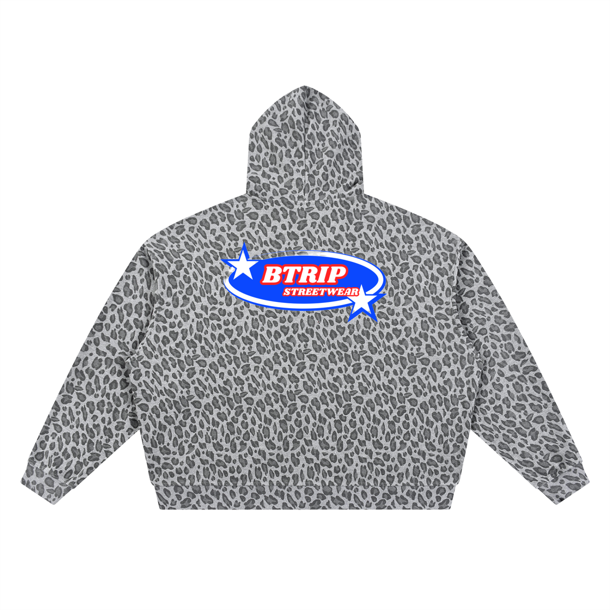 BTRIP STREETWEAR | Unisex Leopard Print Waffle Full Zip Hoodie