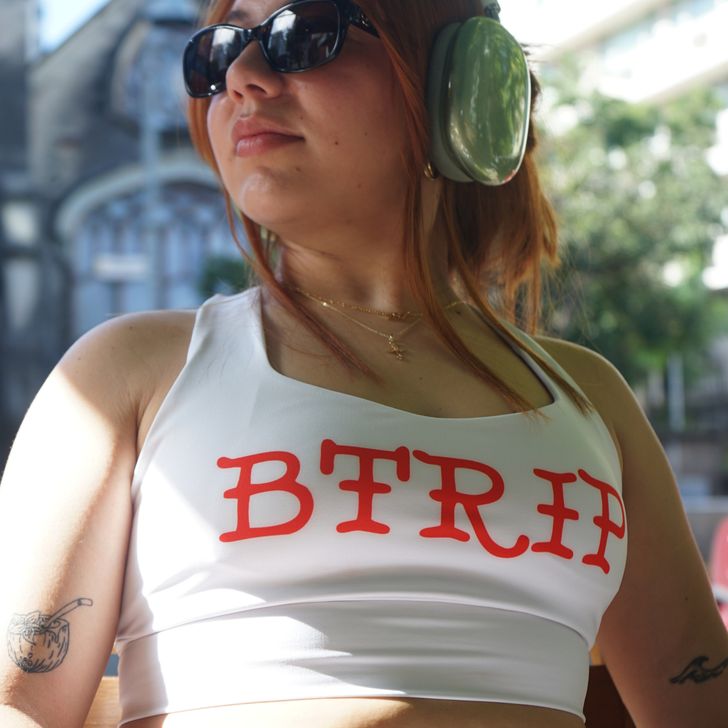 Longline Skull Bra — White | Extended Support Coverage