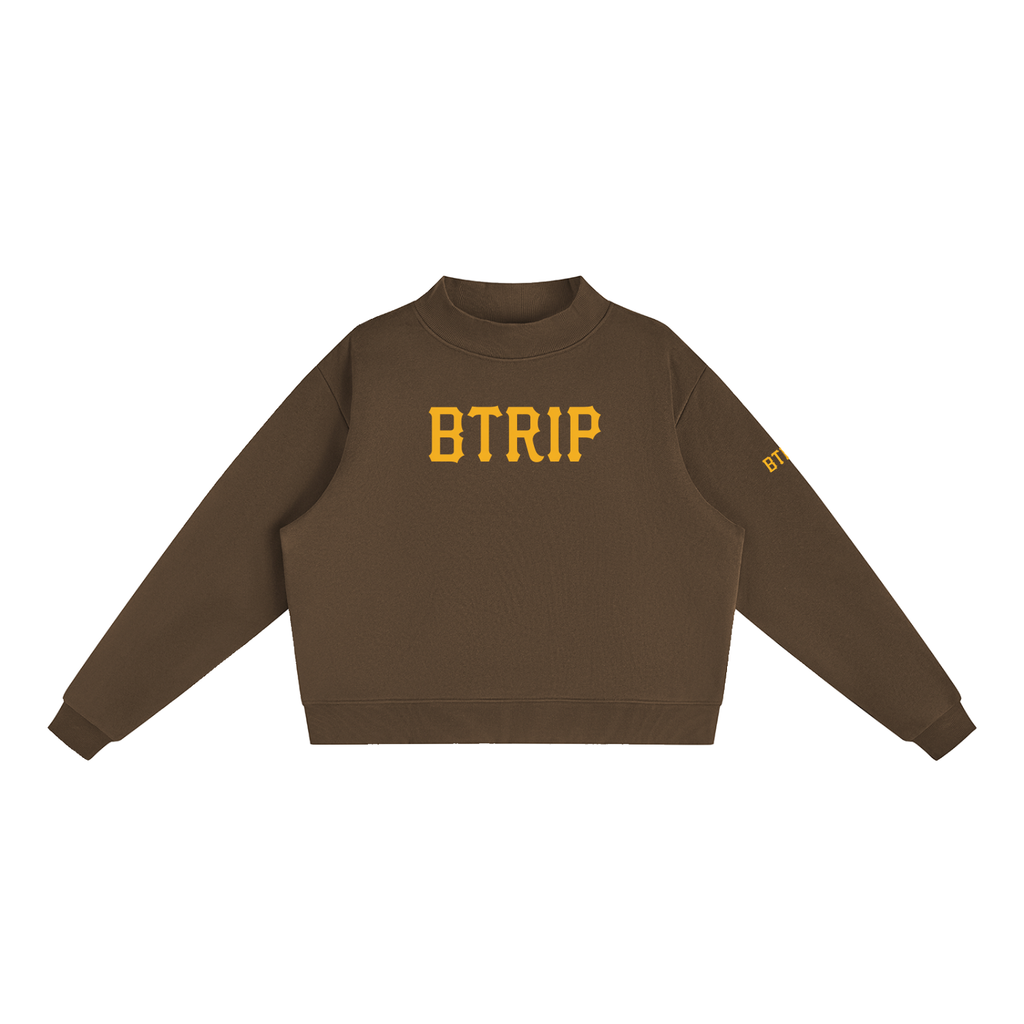 WHVT IF - Essential Fleece Mock-Neck Crew Sweatshirt