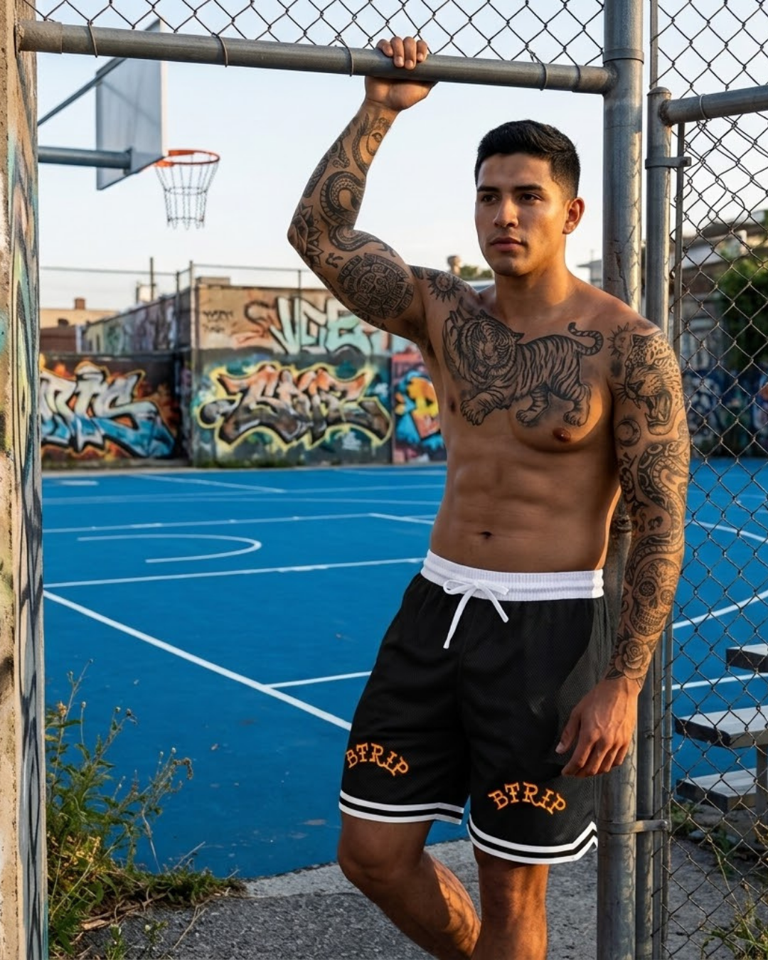 ISSVNTIVL Basketball Shorts — Stripe Trim