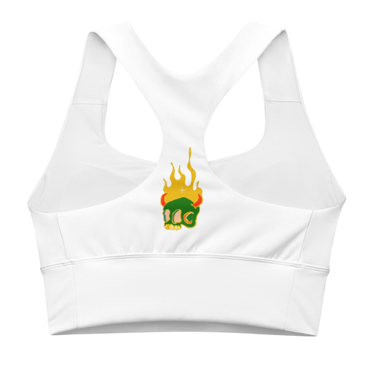 Longline Skull Bra — White | Extended Support Coverage