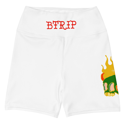 Yoga Shorts — White | Breathable High-Waist