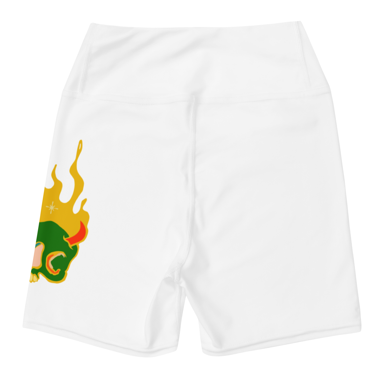 Yoga Shorts — White | Breathable High-Waist