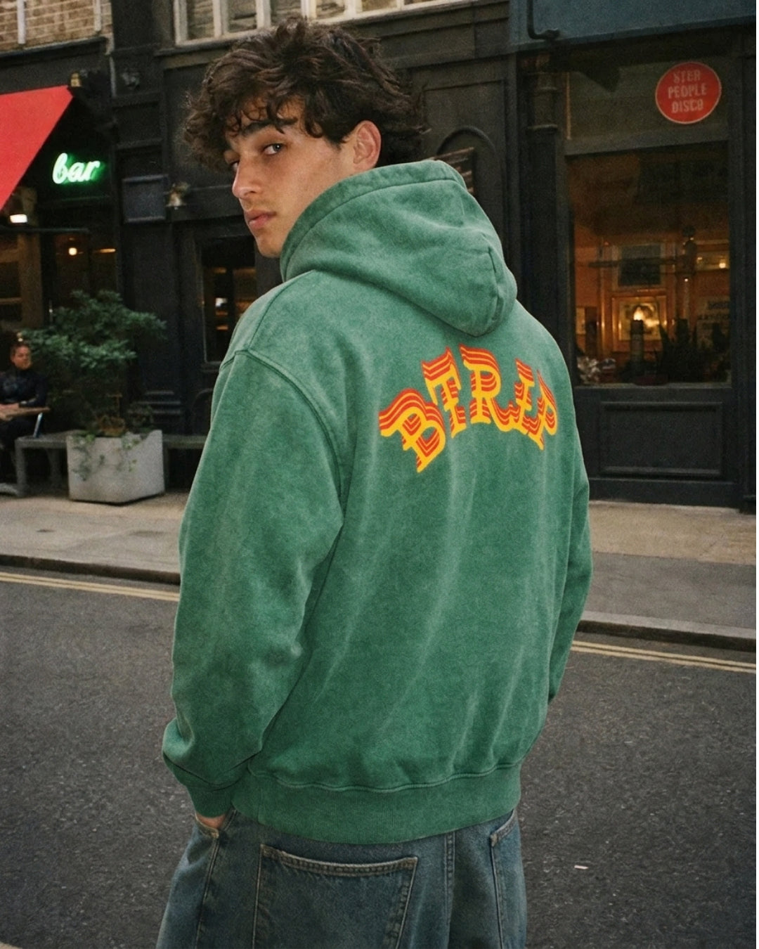 SUAGM Snow Wash Oversized Hoodie