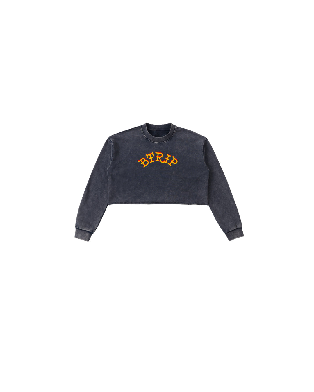 BVBY MUSCLE - Washed Raw Edge Cropped Sweatshirt