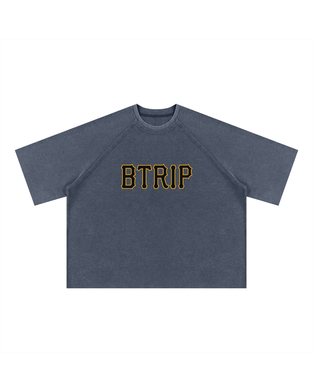 PIRVTES - Unisex Mineral Wash Boxy Waffle T-Shirt