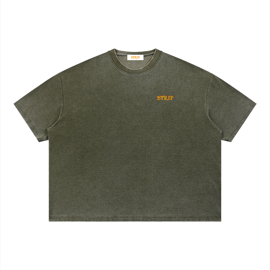 NOT VFRVID - Unisex Vintage Wash Sunfade Boxy Waffle T-Shirt