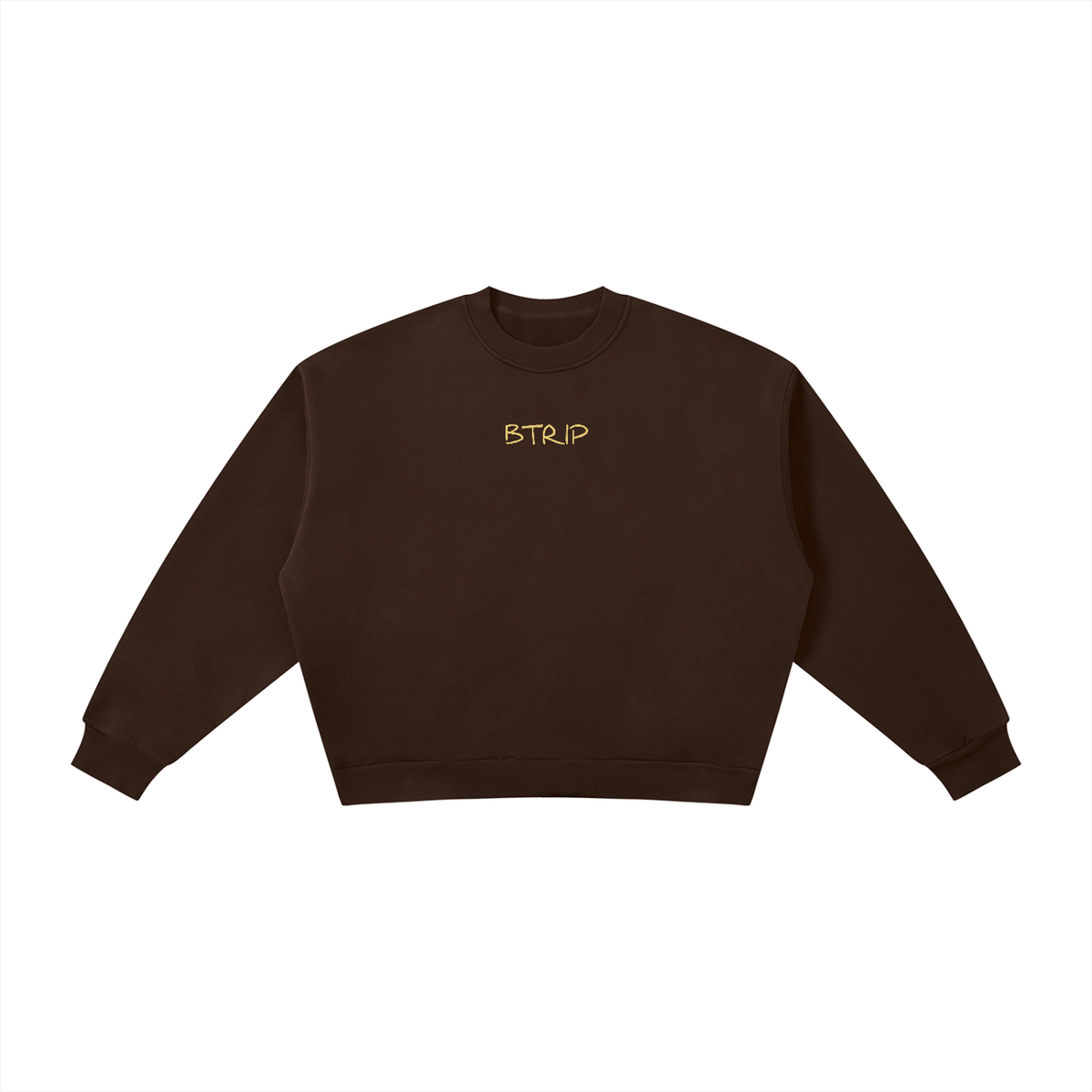 StiTChEd - Embroidered-logo Boxy Fleece Crewneck Sweatshirt