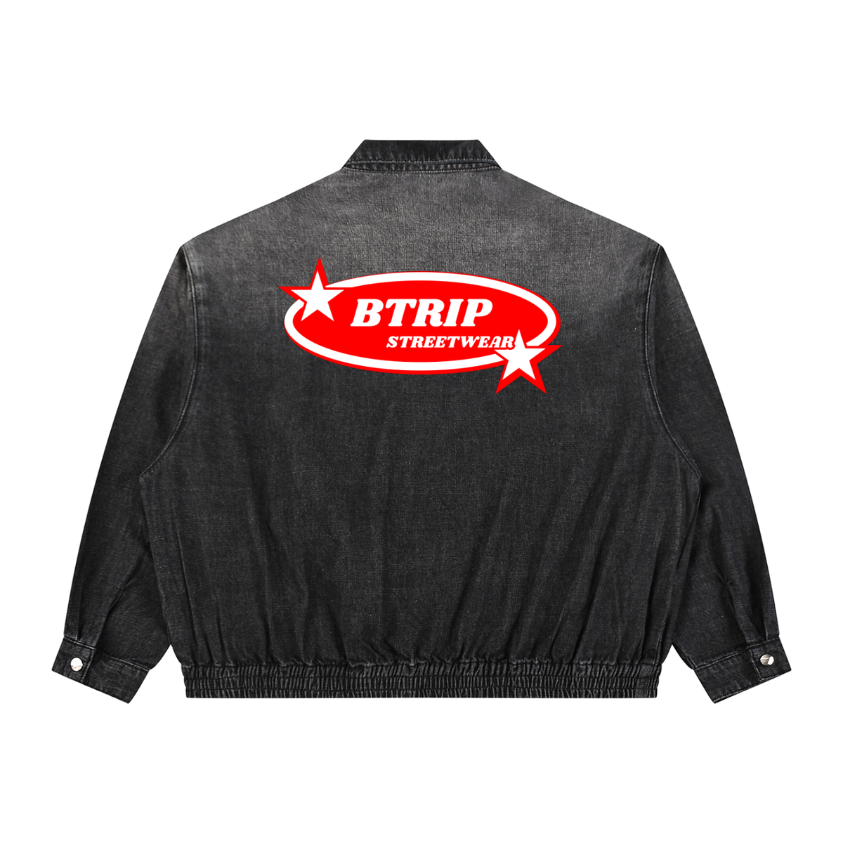 BTRIP STREETWEAR | Unisex Vintage Wash Full-Zip Denim Jacket