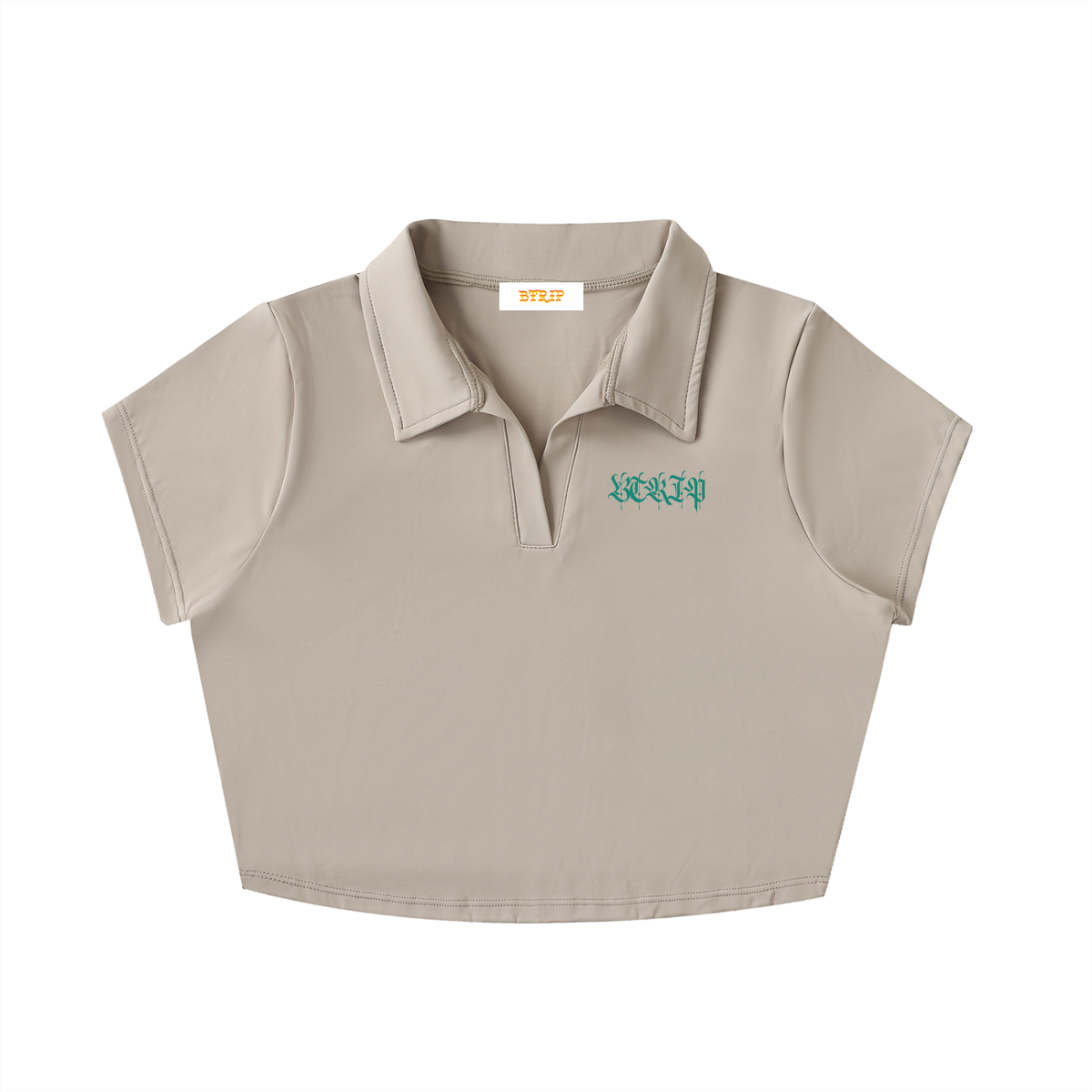 MOVE LIKE THIS | The V-Neck Lapel Crop Polo Top