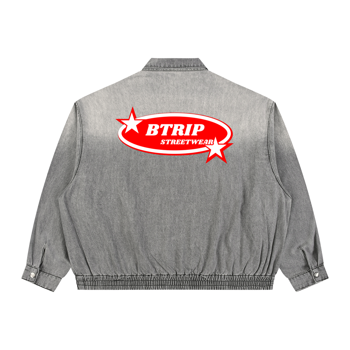 BTRIP STREETWEAR | Unisex Vintage Wash Full-Zip Denim Jacket