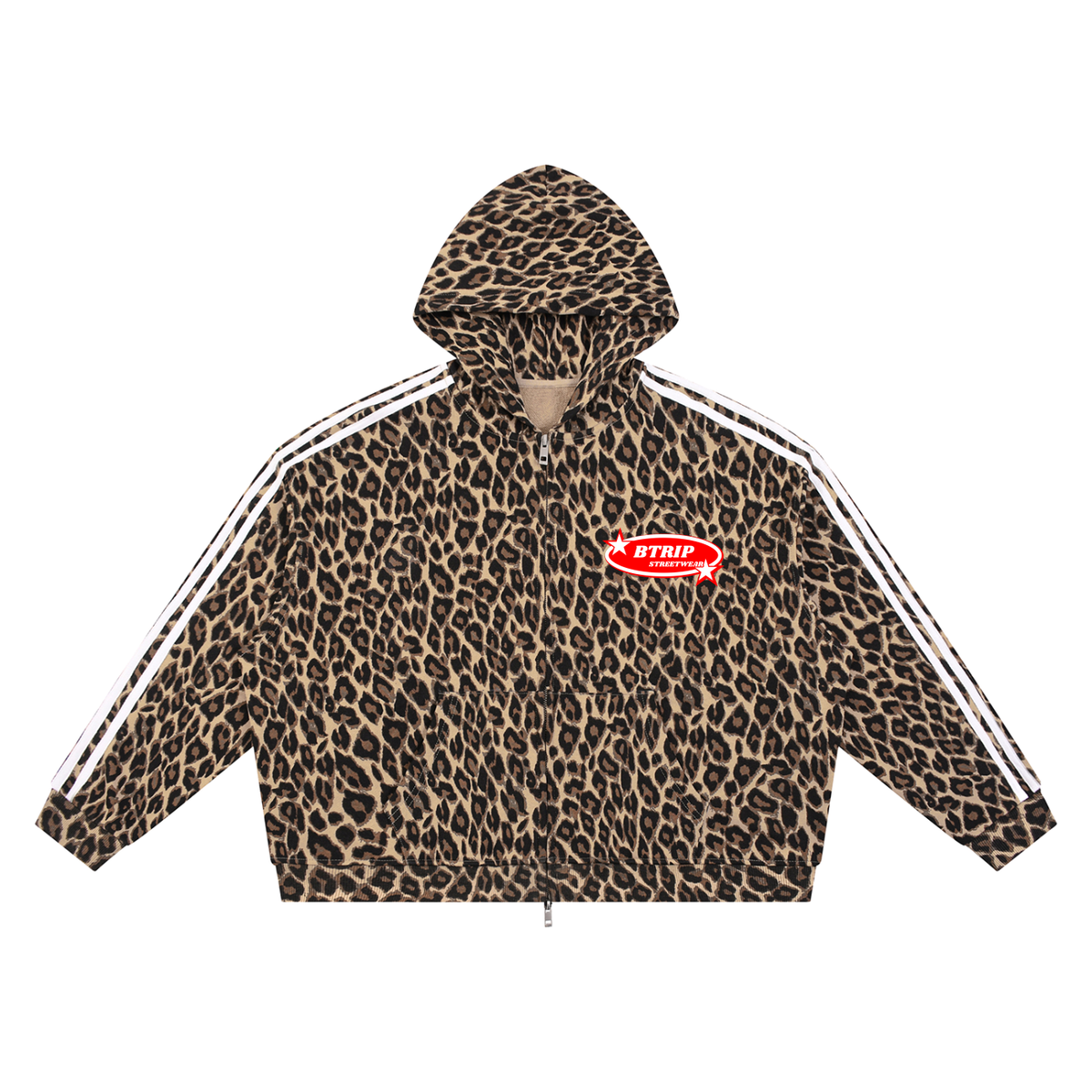 BTRIP STREETWEAR | Unisex Leopard Full Zip Hoodie