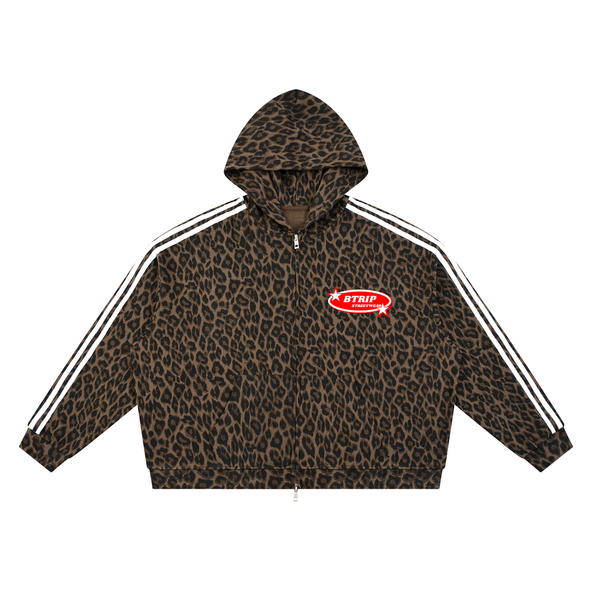 BTRIP STREETWEAR | Unisex Leopard Full Zip Hoodie