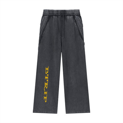 ISSVNTIVL - Washed Raw Hem Track Pants