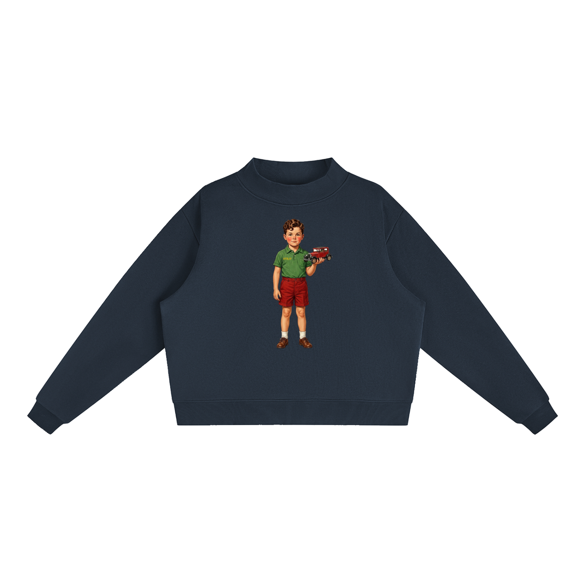 Essential Fleece Mock-Neck Crew Sweatshirt