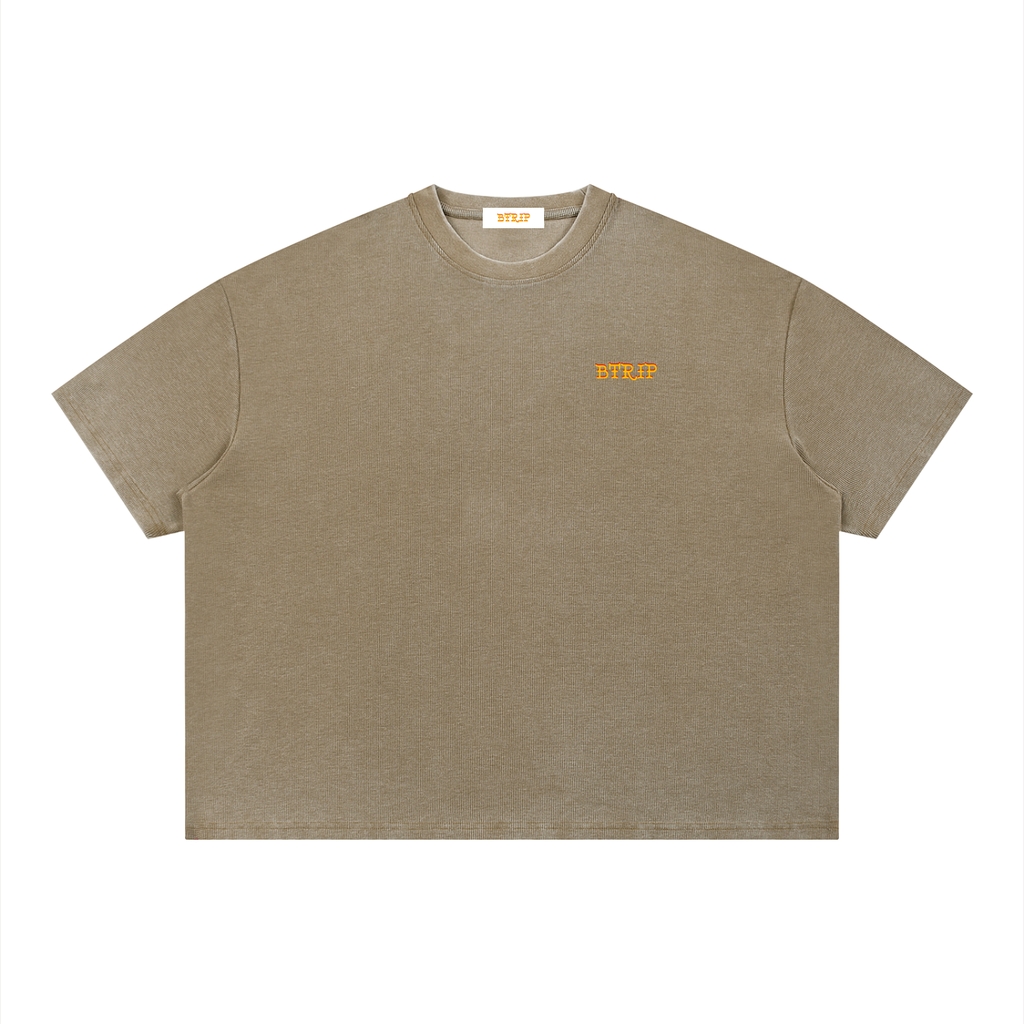 NOT VFRVID - Unisex Vintage Wash Sunfade Boxy Waffle T-Shirt