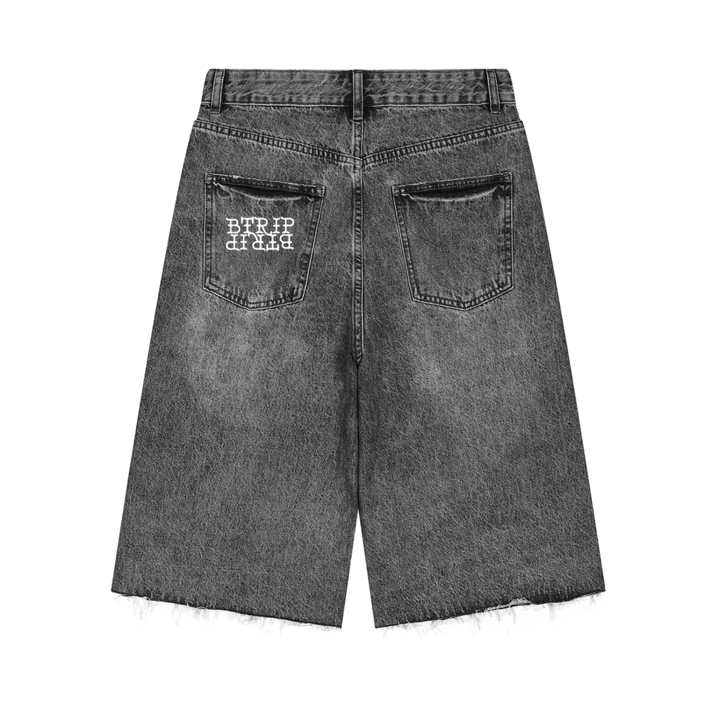 MAN DOWN - Men’s Vintage Wide Leg Denim Shorts 001