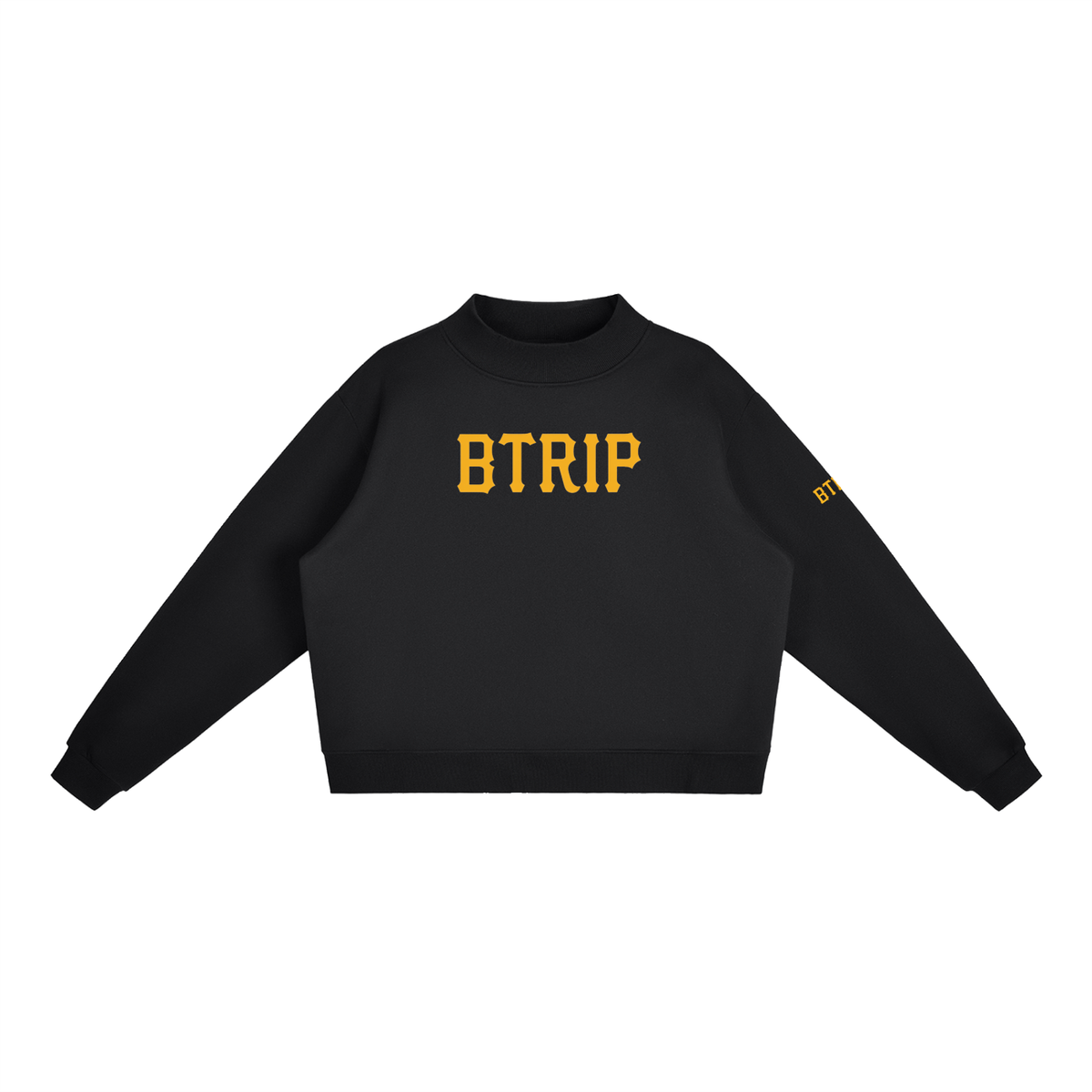 PIRVTES | Women's Gold Emblem Mock-Neck Sweatshirt