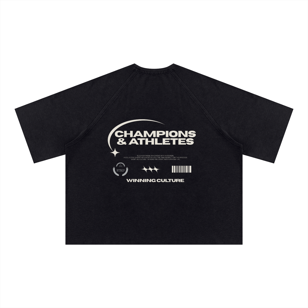 CHAMPIONS & ATHLETES | Unisex Mineral Wash Boxy Waffle T-Shirt