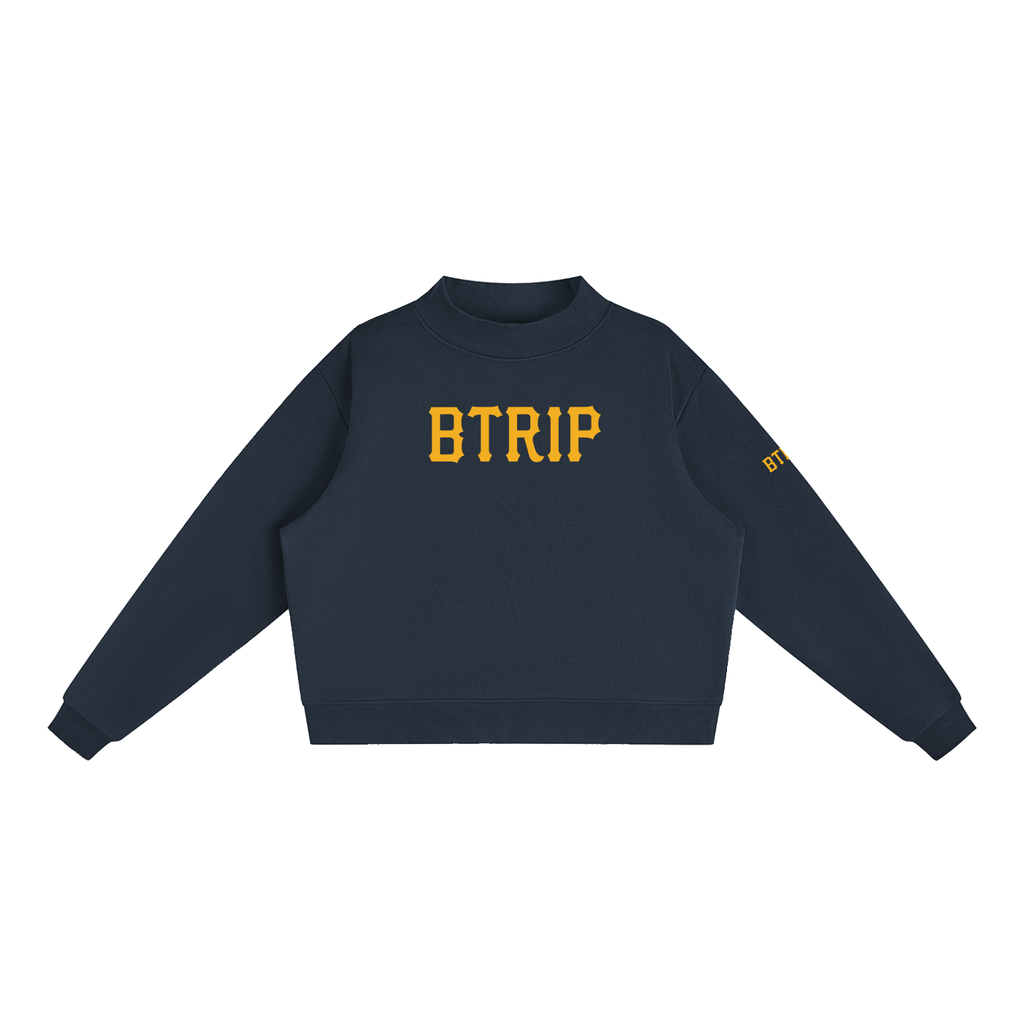 WHVT IF - Essential Fleece Mock-Neck Crew Sweatshirt