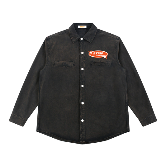 BTRIP STREETWEAR | Unisex Denim Vintage Washed Heavyweight Jacket
