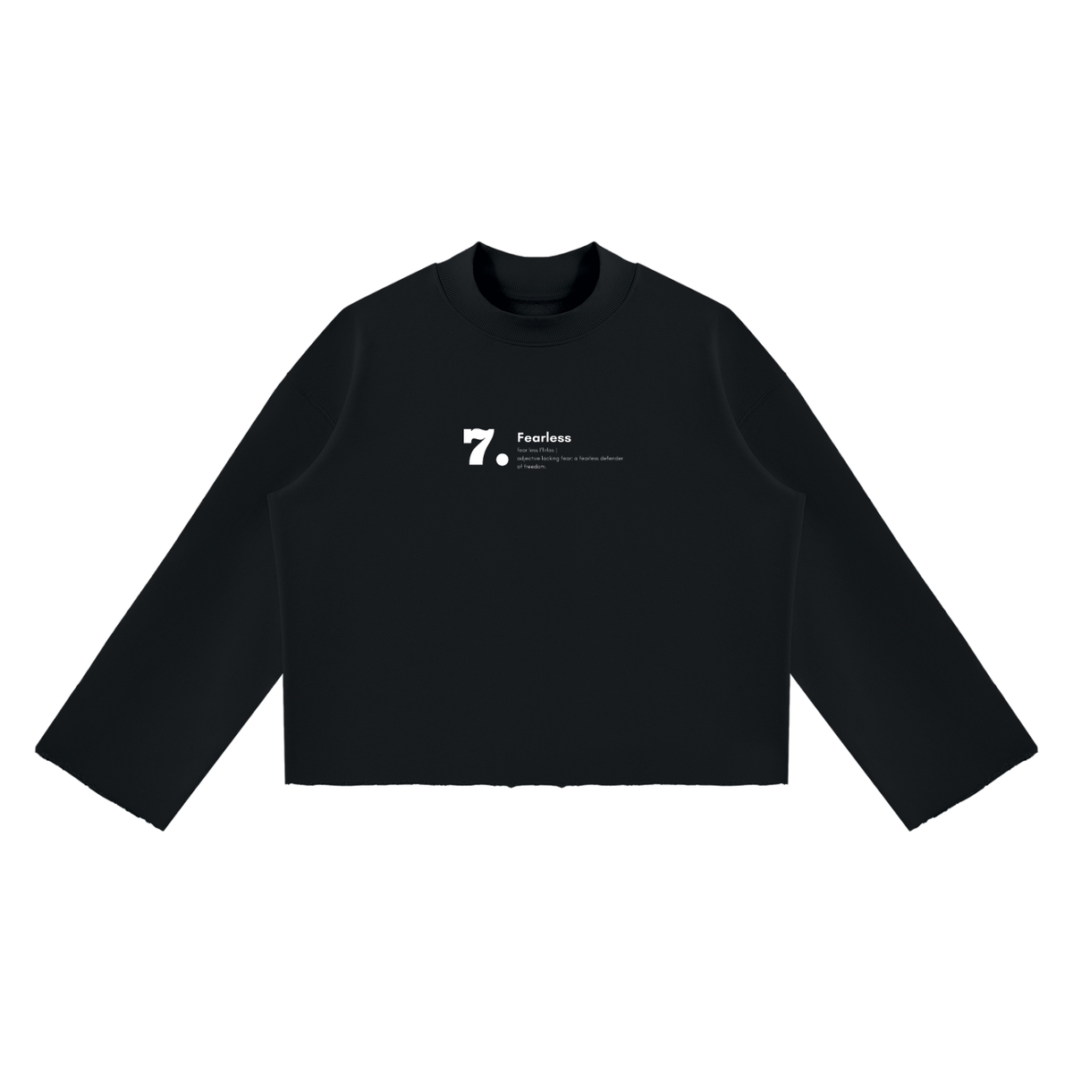 C&A | FEVRLESS 7 Mock Neck Raw Edge Boxy Sweatshirt