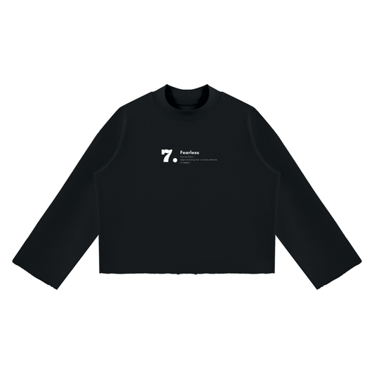 C&A | FEVRLESS 7 Mock Neck Raw Edge Boxy Sweatshirt