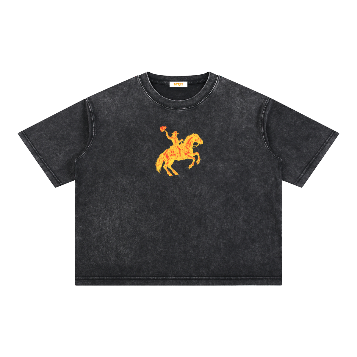 BURNED MVN DOWN  - Mineral Wash Boxy Cotton T-Shirt