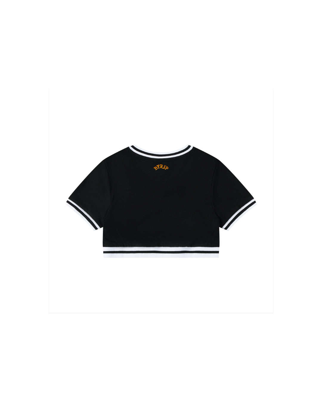 GUVYNVBO Color Block V-Neck Crop Tee