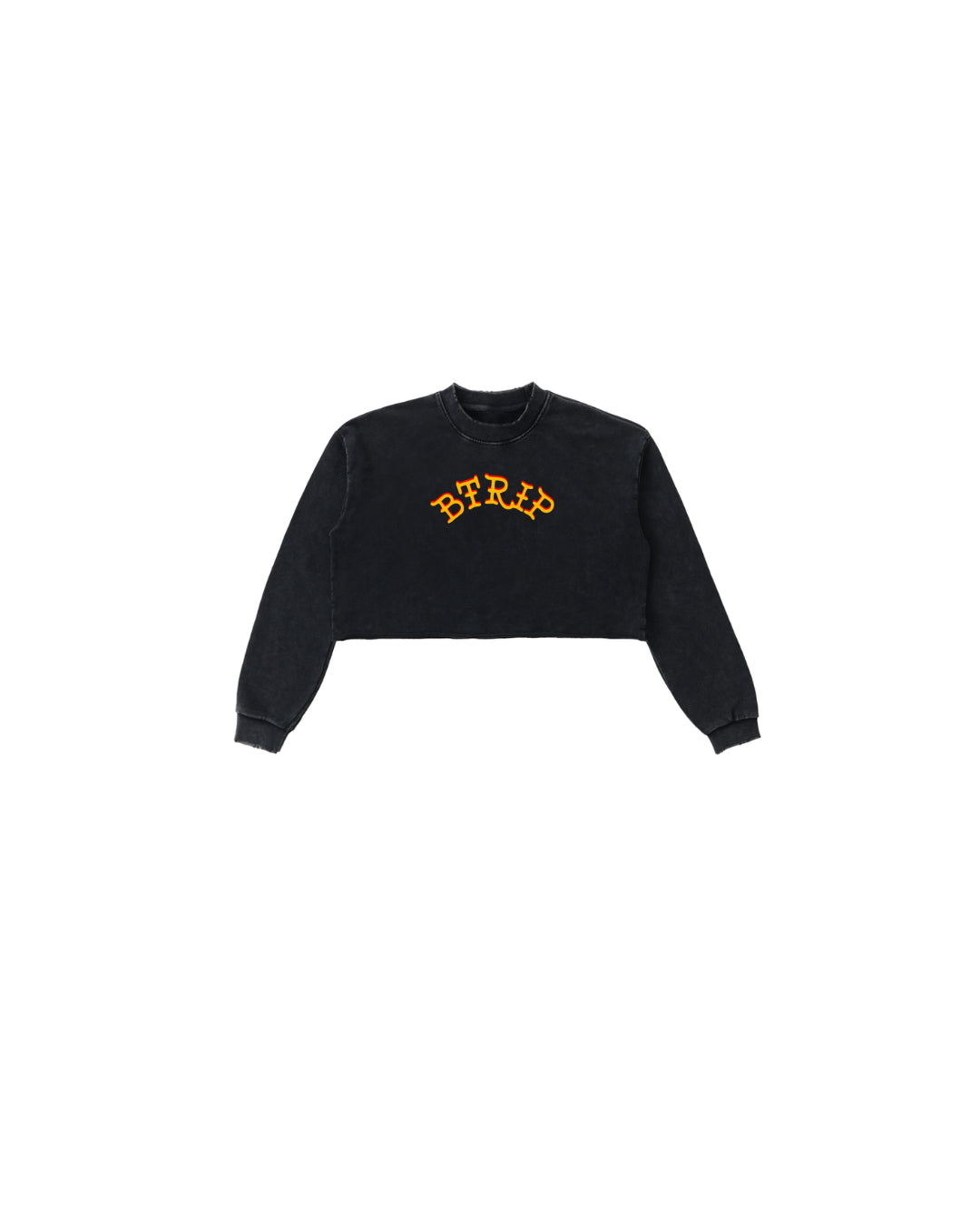 BVBY MUSCLE - Washed Raw Edge Cropped Sweatshirt