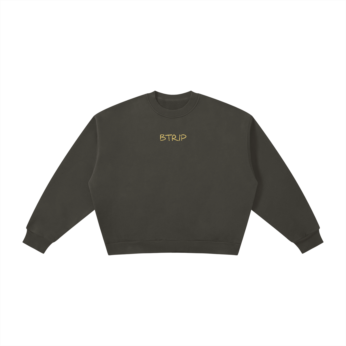 StiTChEd - Embroidered-logo Boxy Fleece Crewneck Sweatshirt