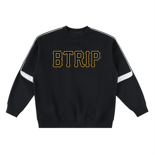 PIRVTES - Oversized Crewneck Taped Sweatshirt